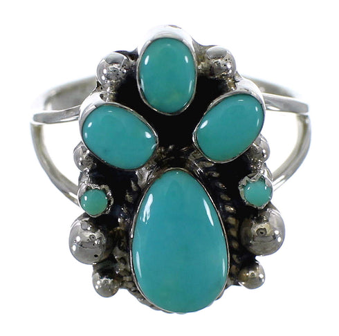 Sterling Silver And Turquoise Ring Size 6-1/4 RX60424